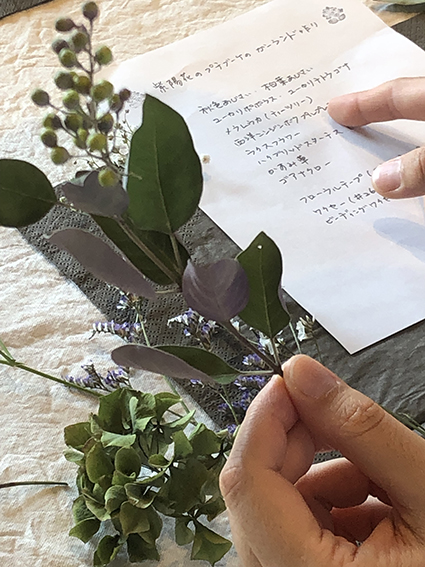 yu-kariの紫陽花のプチブーケのガーランド作り